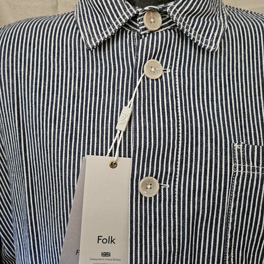 FOLK Clothing Mens Utility Jacket Shirt Sz Small NWTG London England NEW Chore - Picture 3 of 9